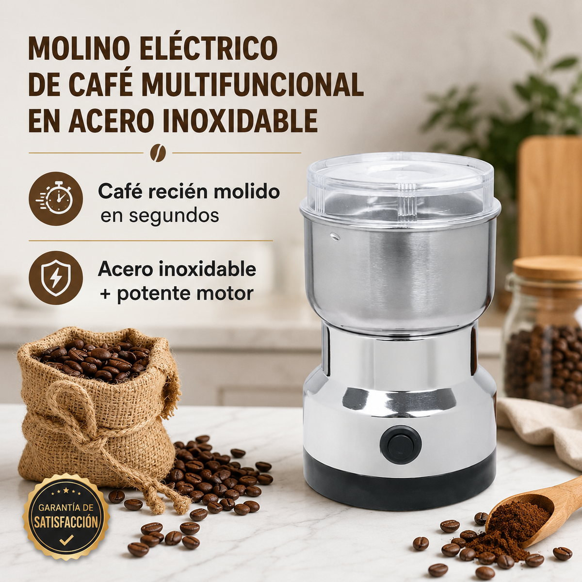 Molinillo de Cafe Electrico - Cafe fresco en solo segundos
