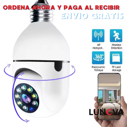 Cámara de Seguridad Tipo Bombillo 360°