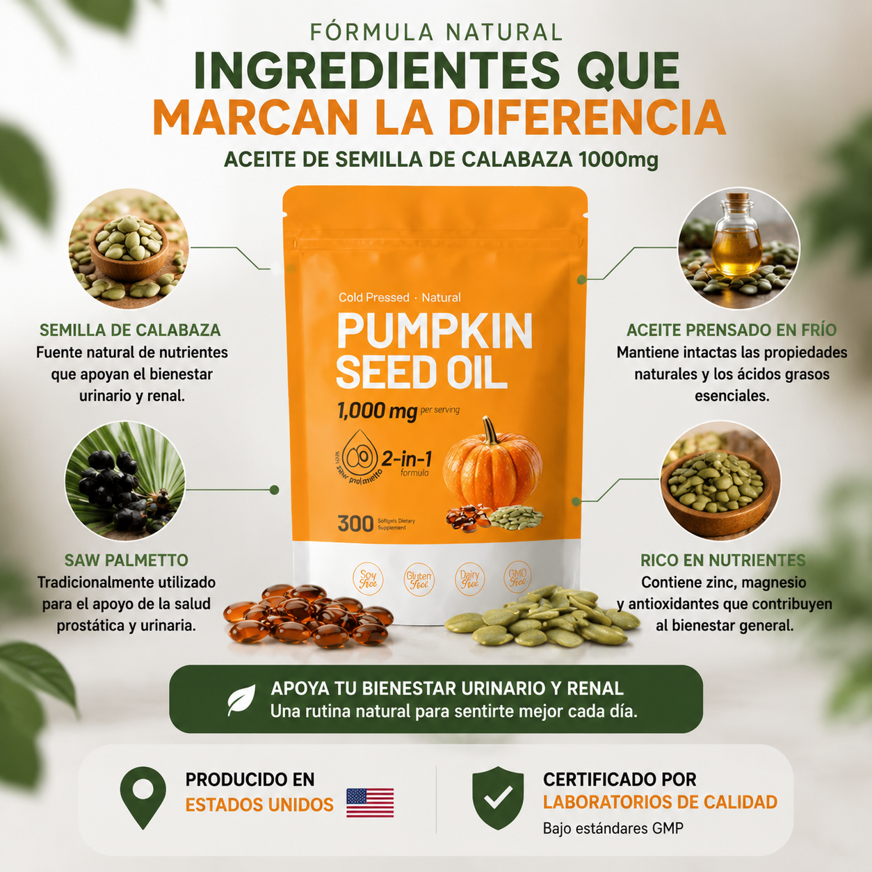 Aceite de Semilla de Calabaza Premium | Bienestar Natural Todos los Días