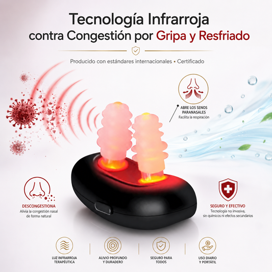 Alivio Nasal Infrarrojo™ - Descongestiona tu Nariz en Minutos | Adiós Gripa, Resfriado y Nariz Tapada