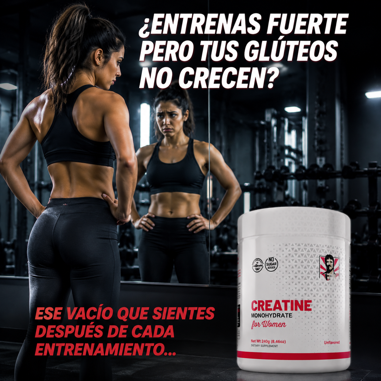 CREATINA OLD SCHOOL PARA MUJER – Glúteos Más Grandes, Firmes y Poderosos