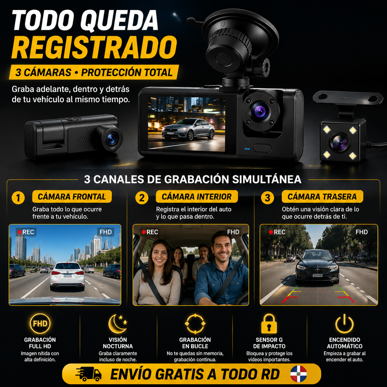 CÁMARA PARA CARRO 3 EN 1