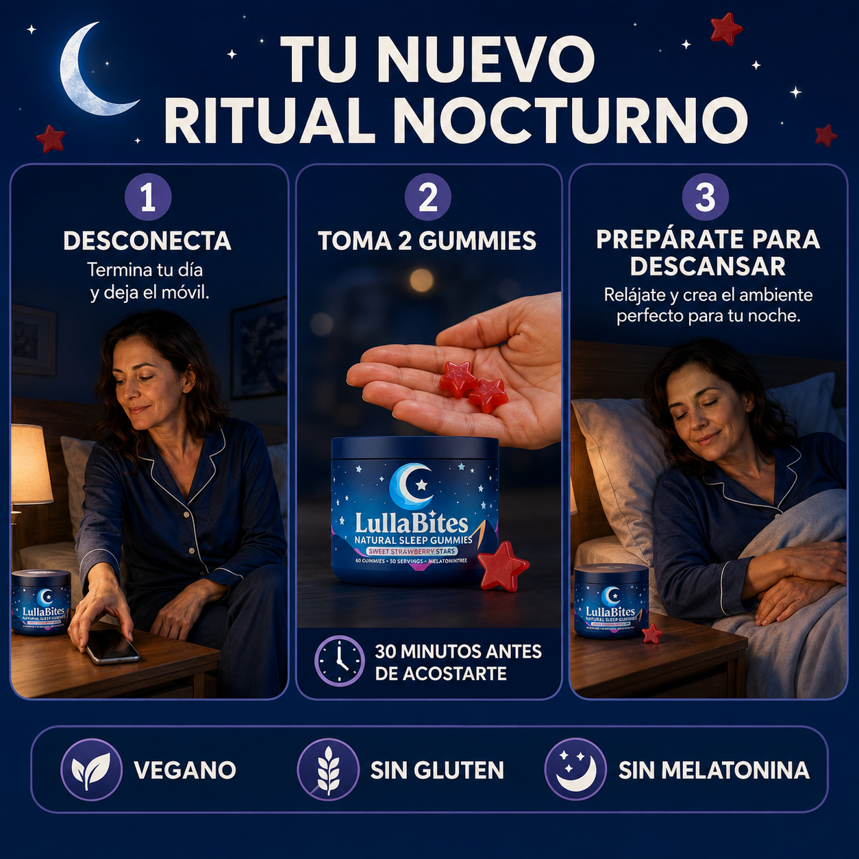 LullaBites™ Gomitas Naturales para el Sueño