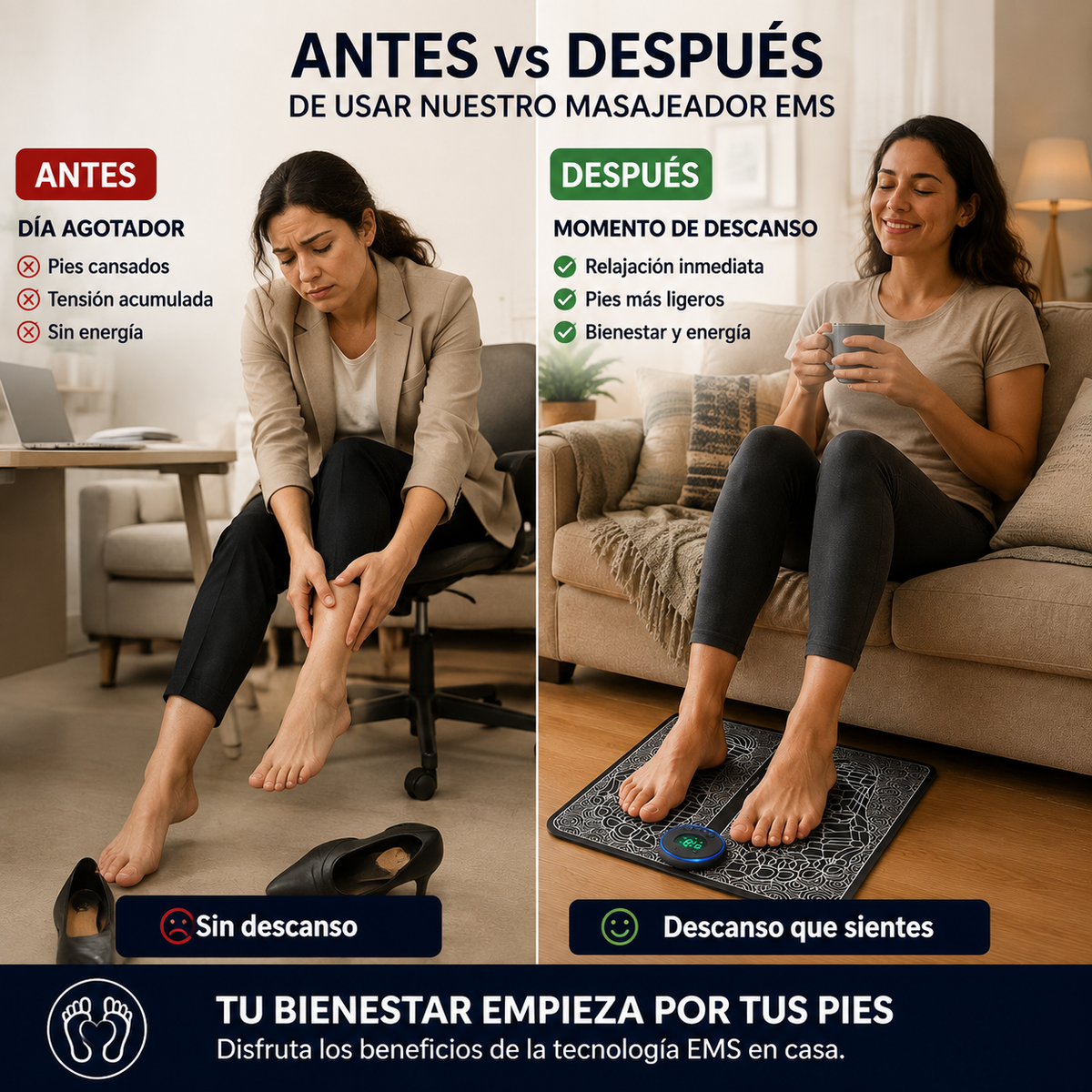 Masajeador de Pies- Estimulación inteligente para relajar tus pies desde casa