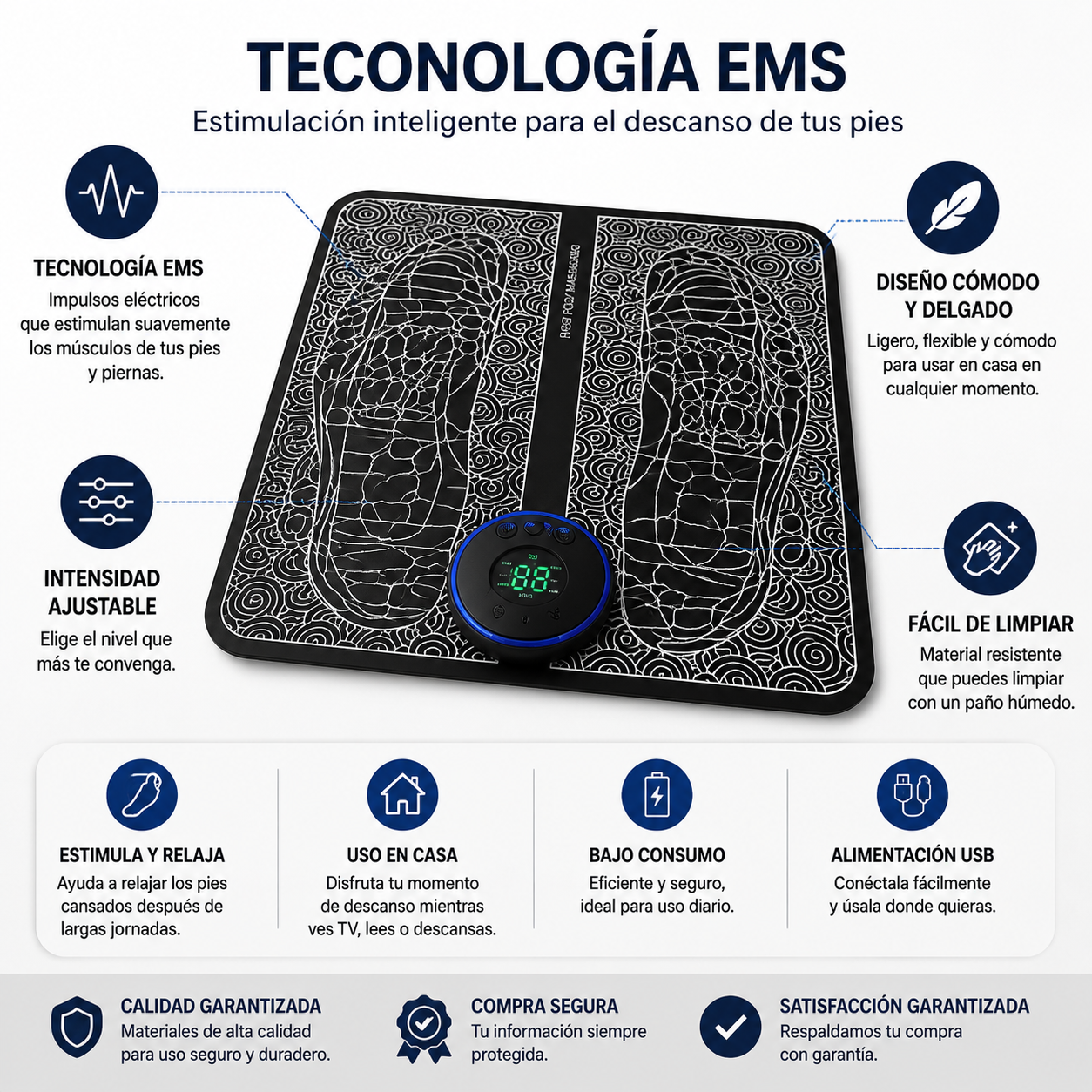 Masajeador de Pies- Estimulación inteligente para relajar tus pies desde casa