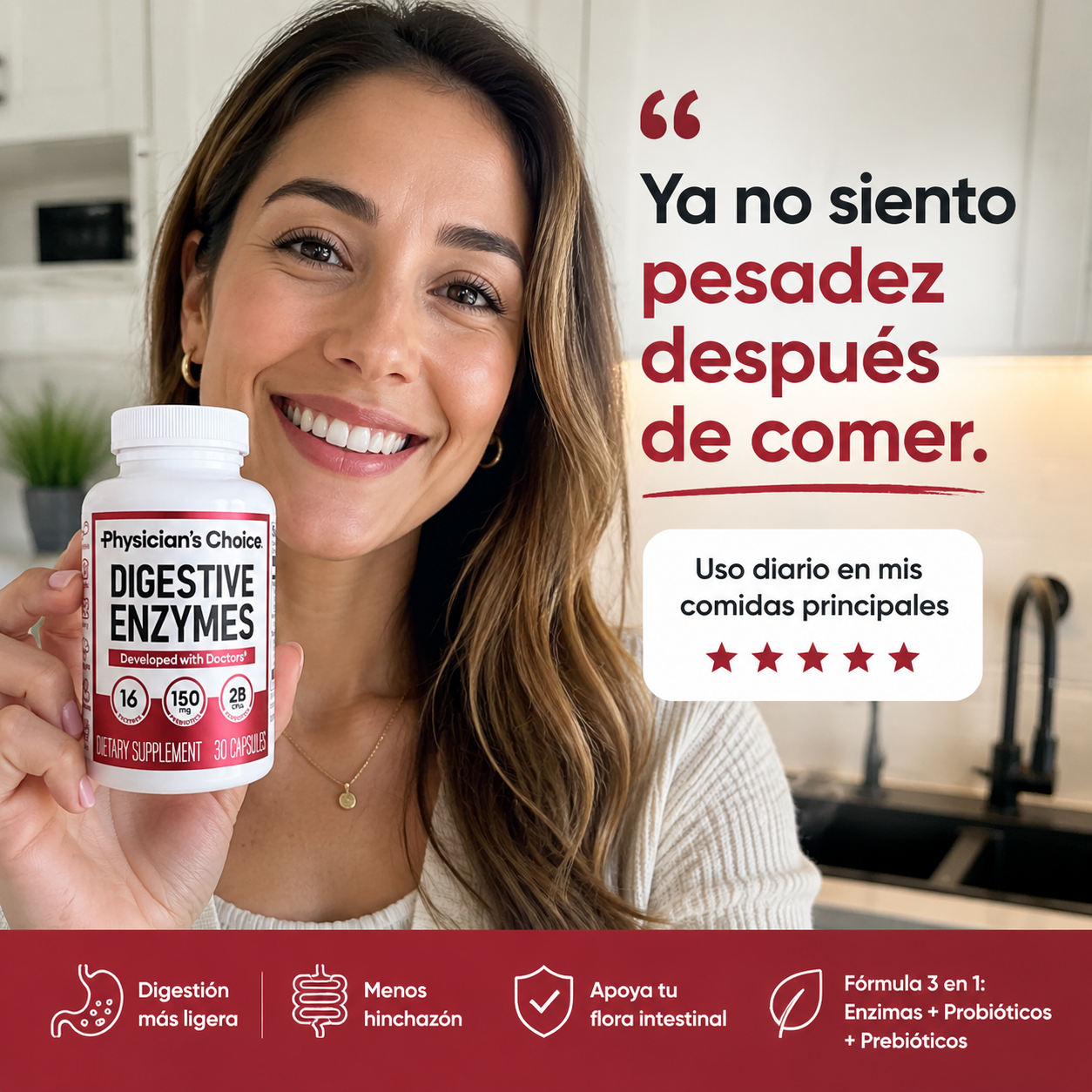 Fórmula 3 en 1 para una Digestión Ligera y sin Pesadez