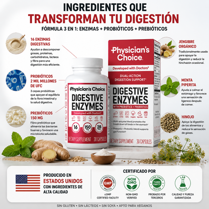 Fórmula 3 en 1 para una Digestión Ligera y sin Pesadez
