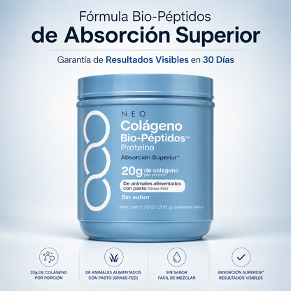 Colágeno Bio-Péptidos™ 20g Piel Radiante • Cabello Fuerte • Articulaciones Flexibles