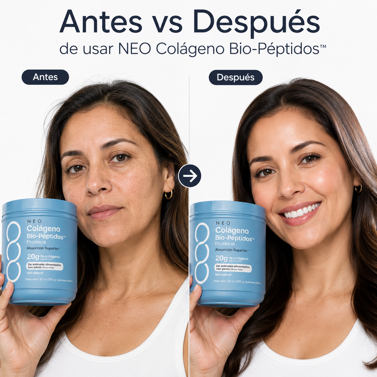 Colágeno Bio-Péptidos™ 20g Piel Radiante • Cabello Fuerte • Articulaciones Flexibles