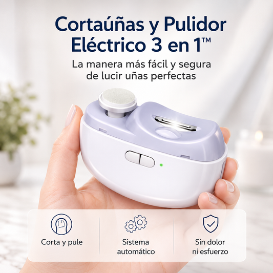 Cortaúñas y Pulidor Eléctrico 3 en 1™ Uñas perfectas en segundos