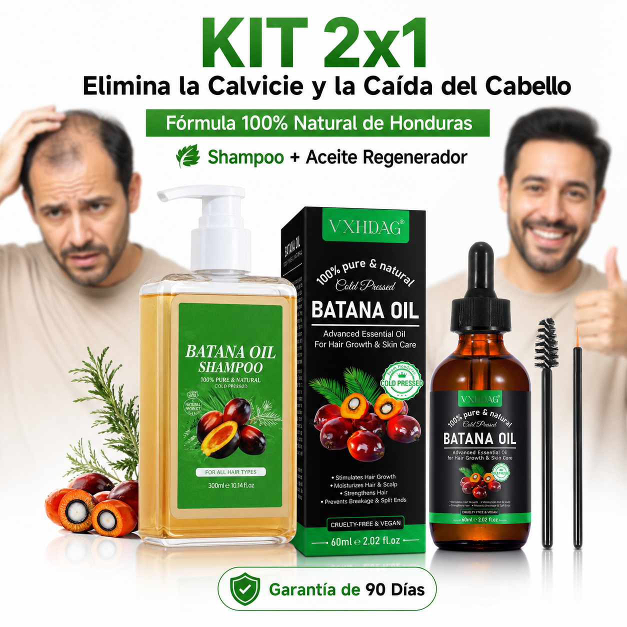 Batana Oil 2x1: Adiós Calvicie – Cabello Denso y Fuerte en semanas