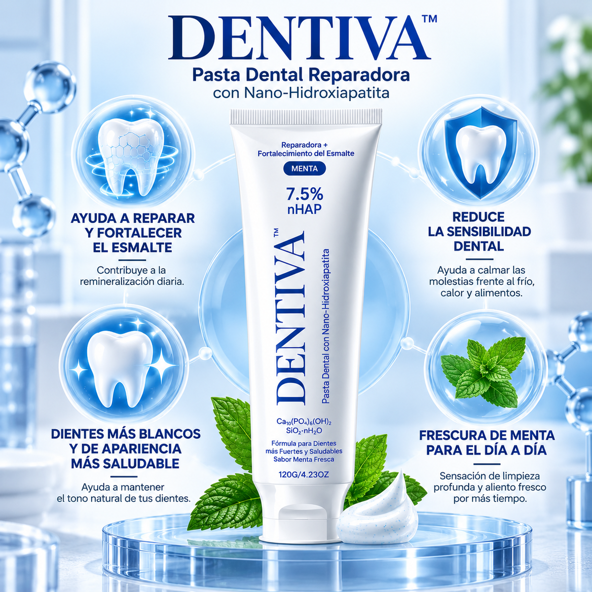 DENTIVA™ Pasta Dental Reparadora con Nano-Hidroxiapatita