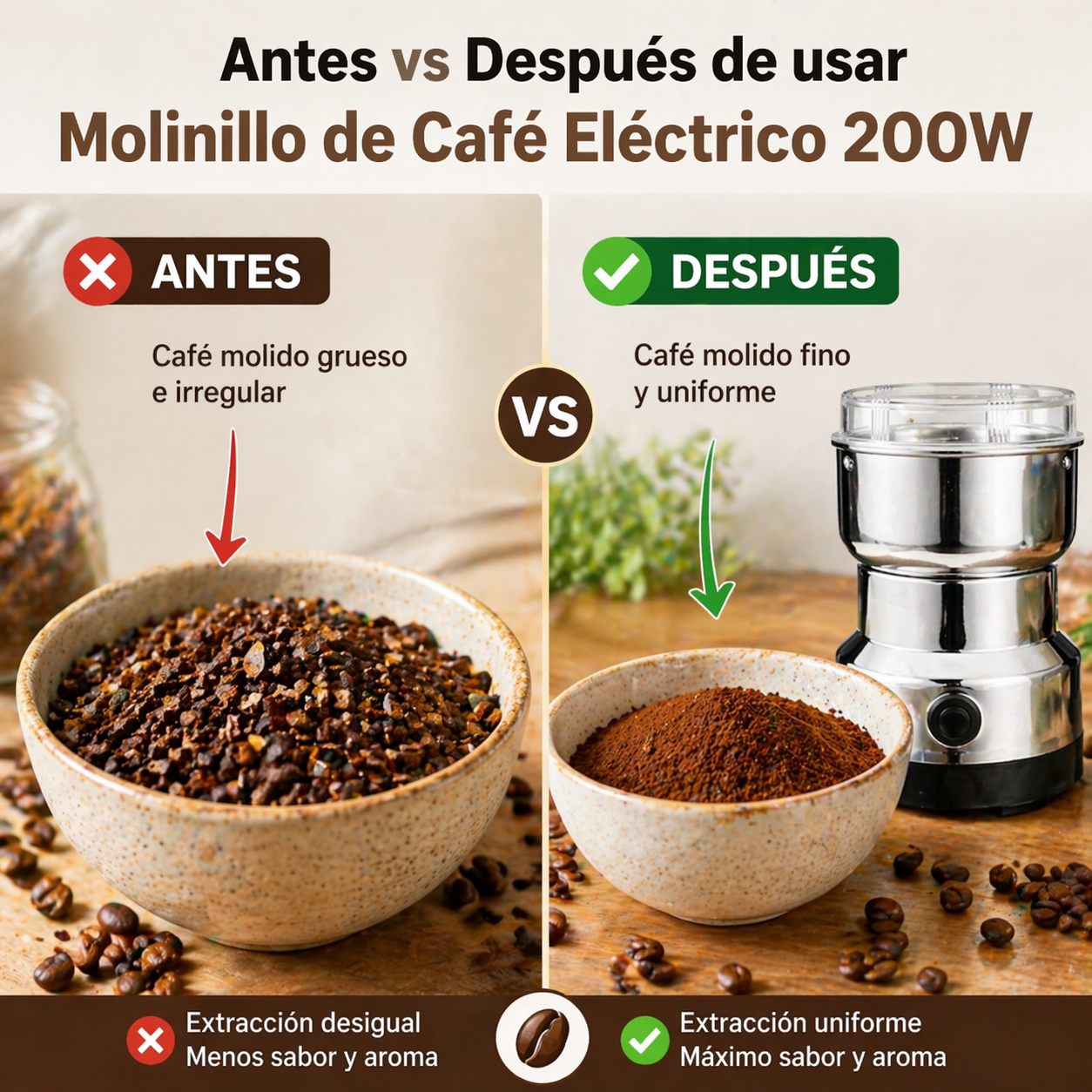Molinillo de Cafe Electrico - Cafe fresco en solo segundos