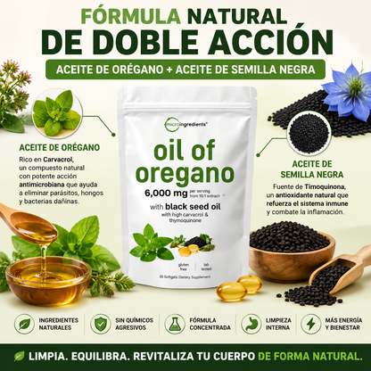 Aceite de Orégano + Black Seed Oil: Apoyo Natural para tu Bienestar Interno