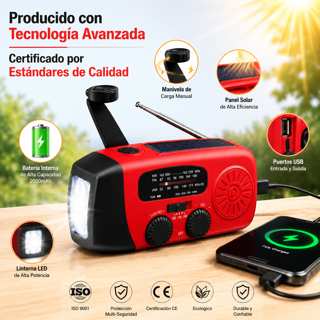 POWERSON Radio Solar de Emergencia