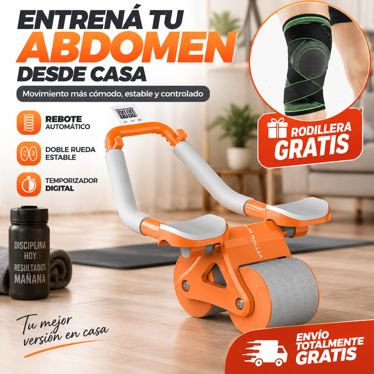Rueda abdominal + Rodilleras y Envio Gratis