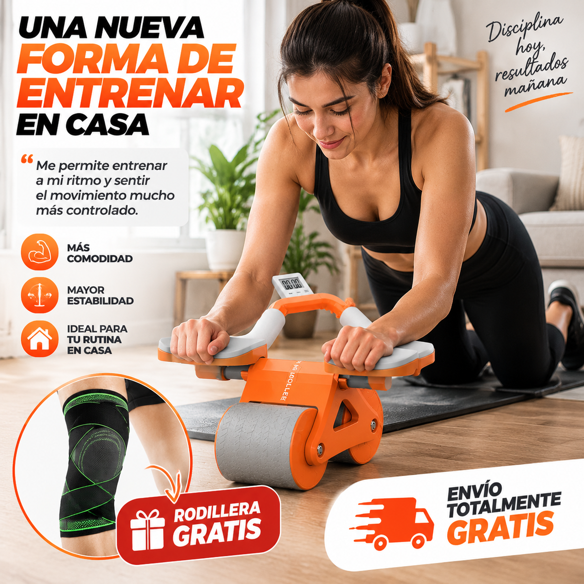 Rueda abdominal + Rodilleras y Envio Gratis