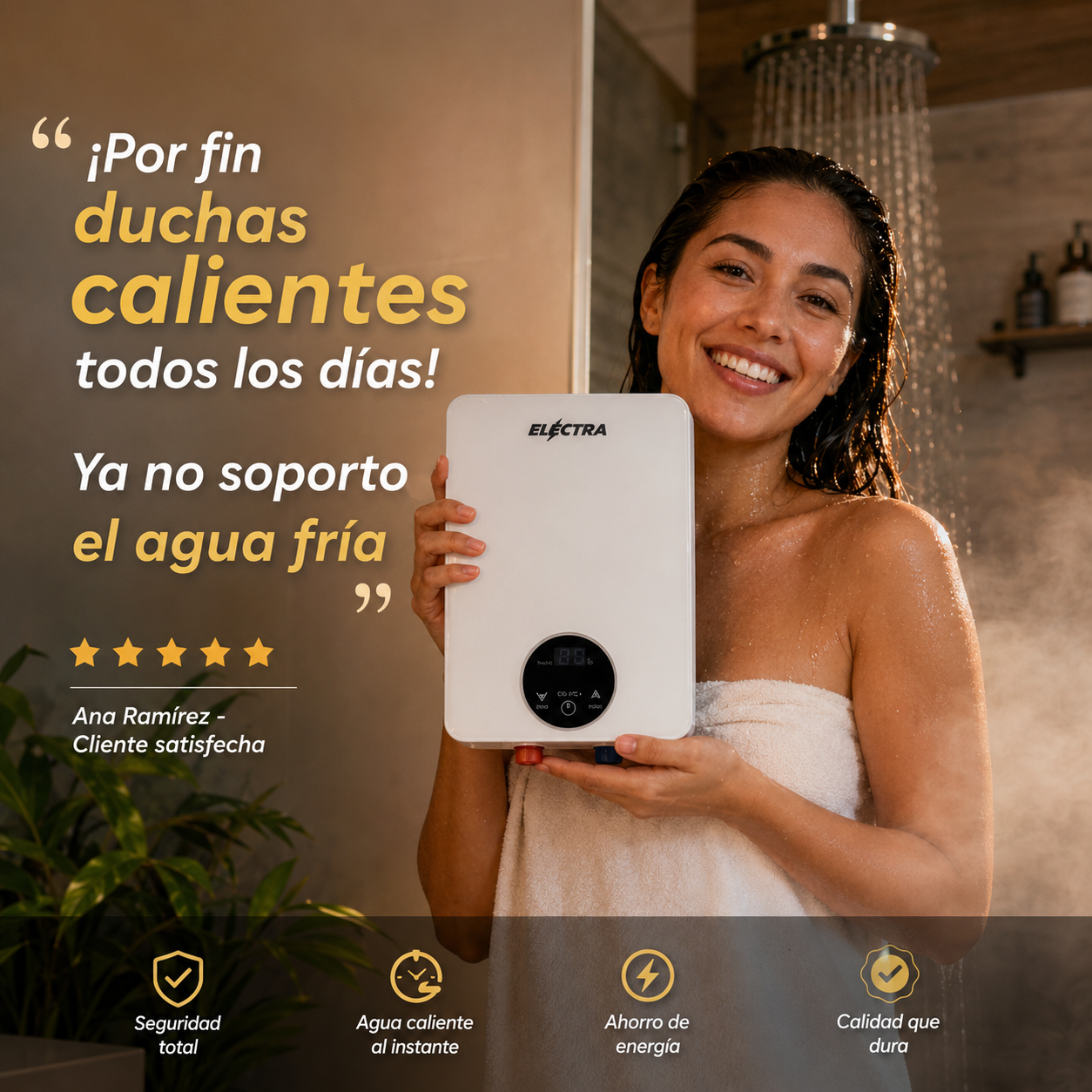 CALENTADOR TÁCTIL ELECTRA 110V - Agua Caliente Instantánea con un Solo Toque