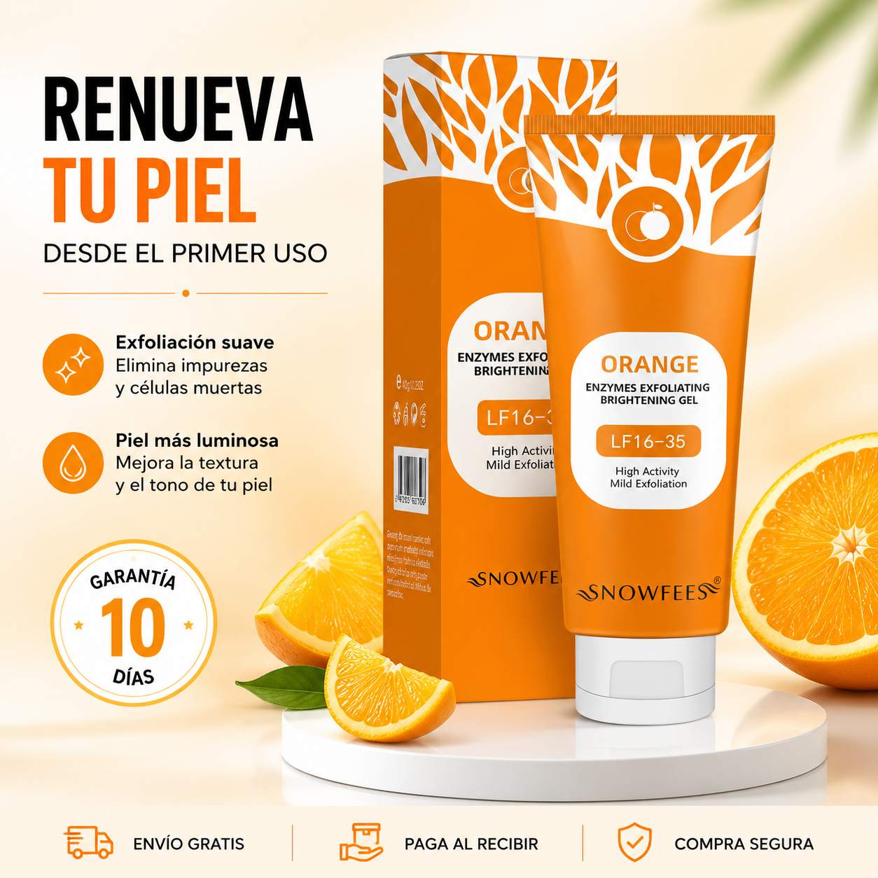 Gel Exfoliante - Renueva, Suaviza y Ilumina la Piel | Exfoliación Suave Rostro y Cuerpo