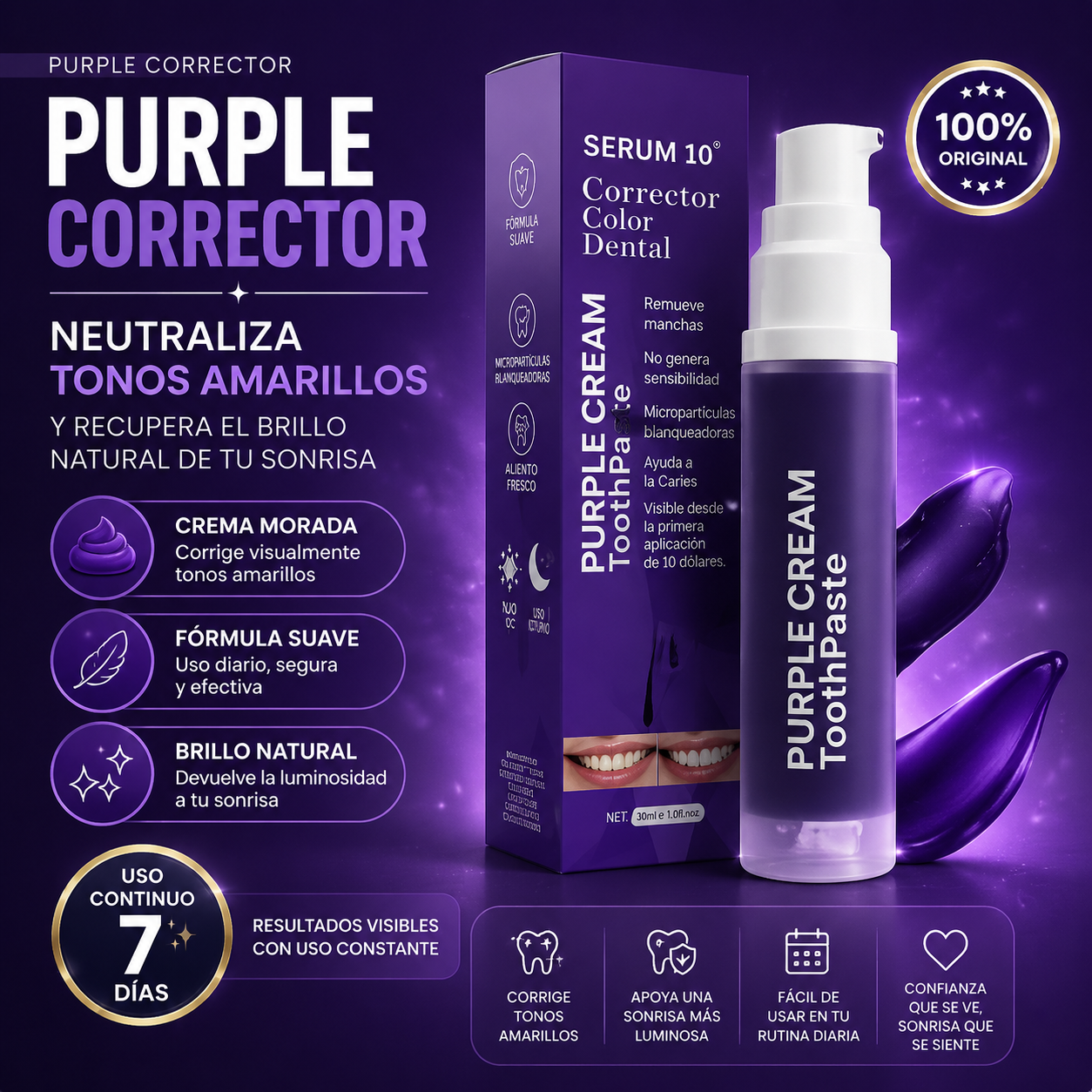 Purple Corrector: Neutraliza el Amarillo y Recupera el Brillo Natural de tu Sonrisa