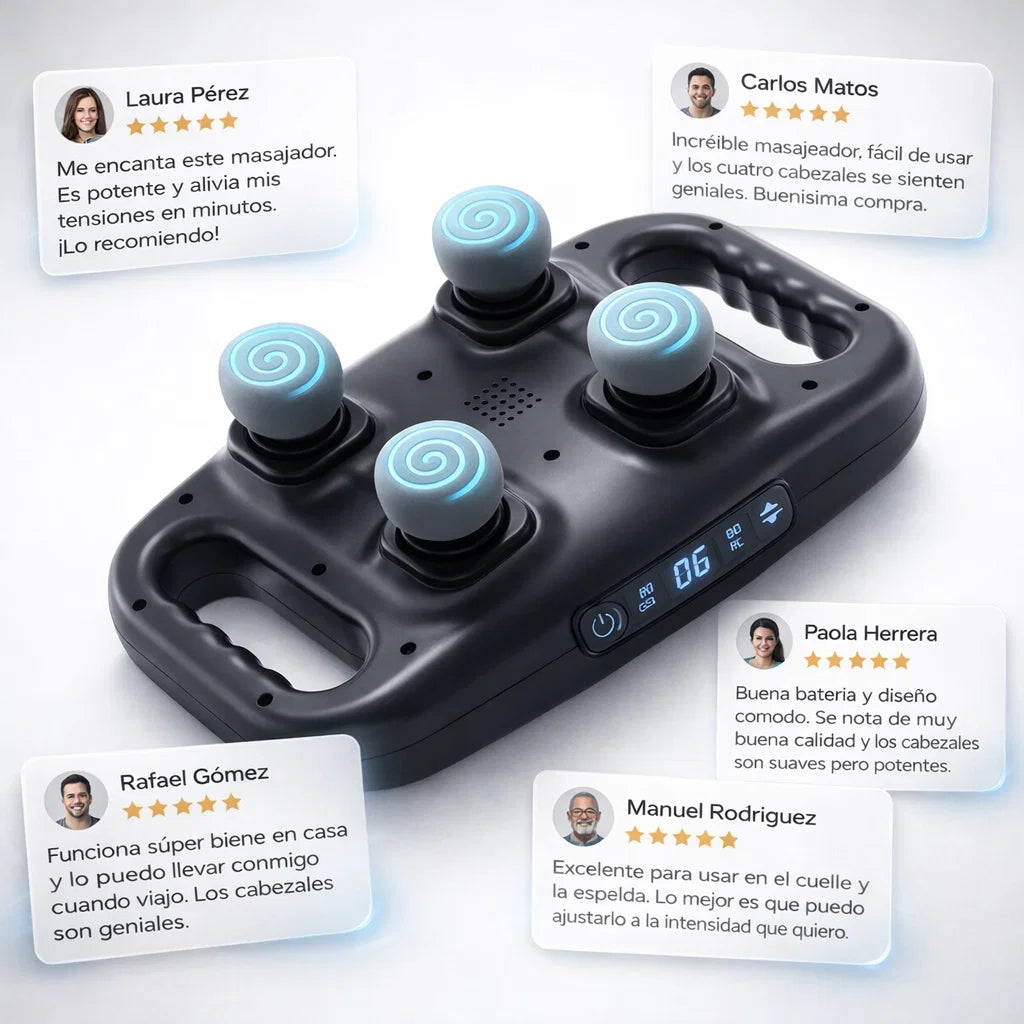 MASAJEADOR PORTÁTIL DE 4 CABEZAS